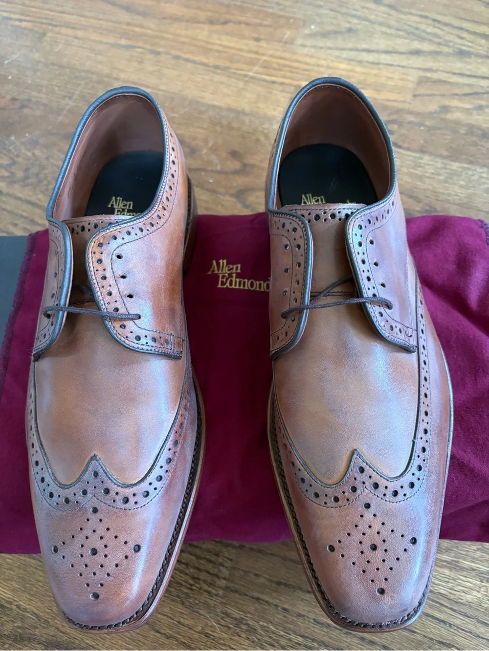 Allen Edmonds Brown Wingtip Derby Shoes